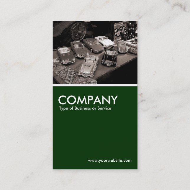 Cartão De Visita Carros do brinquedo - verdes escuro (Frente)