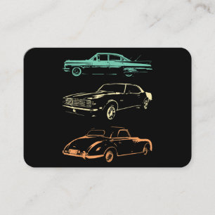 Cartão De Visita Carros vintage - Retro Gráfico dos anos 80 e 90
