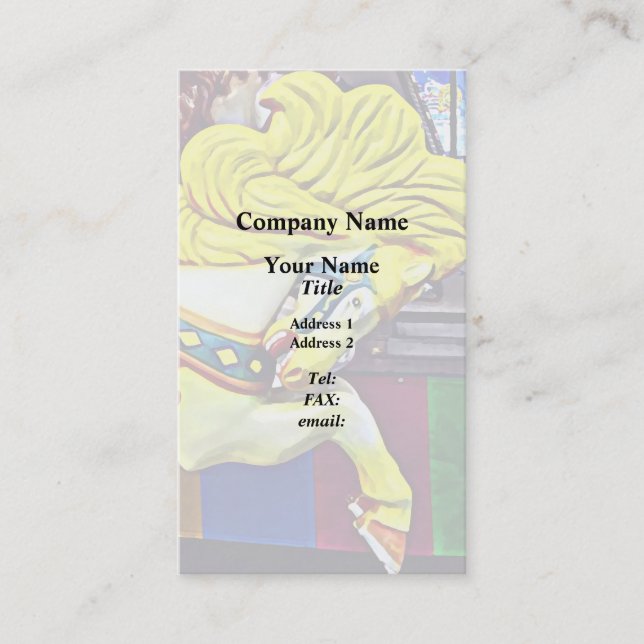 Cartão De Visita Carrossel Horse com Mané Amarelo (Frente)