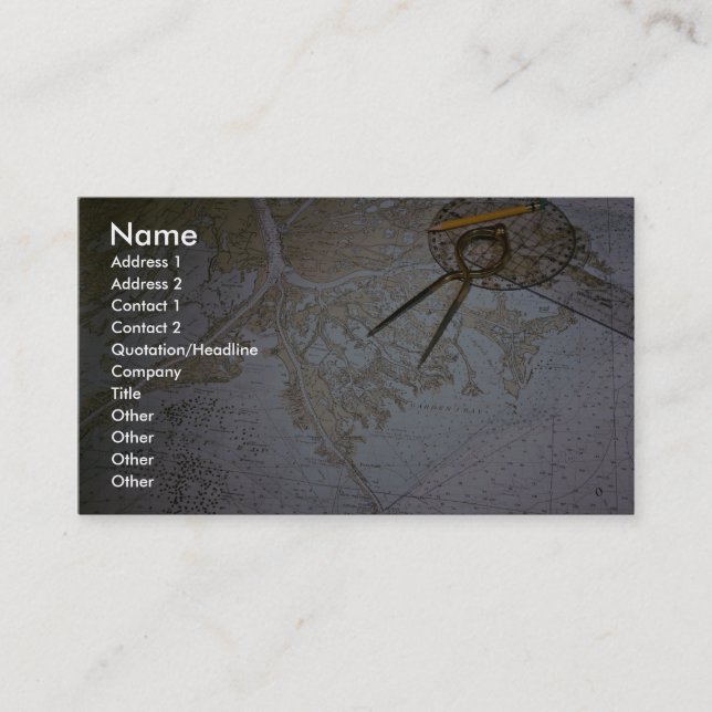 Cartão De Visita Carta marinha e compasso, divisor (Frente)