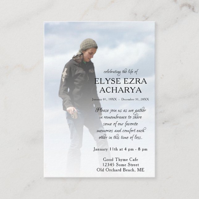 Cartão De Visita carta memorial de fotografias do lado esquerdo (Frente)