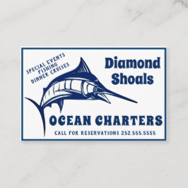 Cartão De Visita Carta patente do oceano do design do espadim azul
