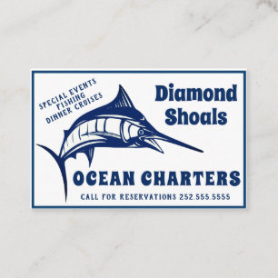 Cartão De Visita Carta patente do oceano do design do espadim azul