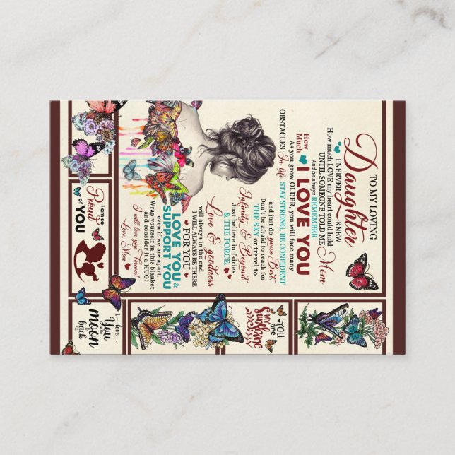 Cartão De Visita Carta Personalizada Para Minha Filha Adoradora (Frente)