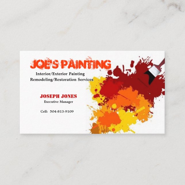 Cartão De Visita Cartão-Amostra II do negócio da pintura (Frente)