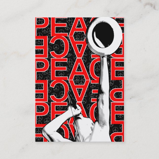 Cartão De Visita "Cartão carnudo da paz vermelha" (Frente)