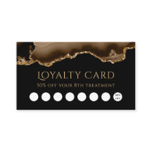 cartão-fidelidade marrom e dourado agate