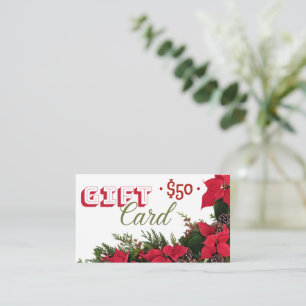 Cartão De Visita Cartão-presente $50 natal