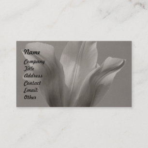 Cartão De Visita Cartão-Tulipa do negócio preto e branco