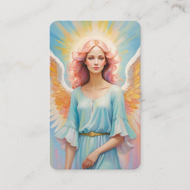 Cartão De Visita Cartas de Mensagens do Anjo Oracle em Branco (Frente)
