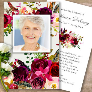 Cartão De Visita Cartas de Oração Foto Bordo Floral - Deluxe