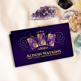 Cartão De Visita Cartas de Tarot / Oracle com ornamento dourado