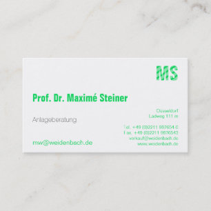 Cartão De Visita Cartas em verde fresco