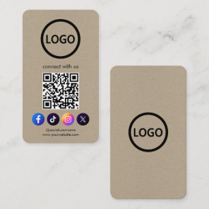 Cartão De Visita Cartas personalizadas Mídia social Código QR Papel