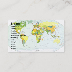 Cartão De Visita Cartaz do Atlas Político do Mapa Mundial: Decoraçã