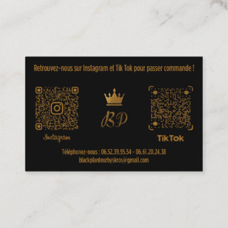 Cartão De Visita Carte de Visite BLALCK PLANTEUR V1