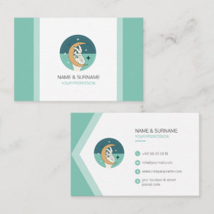 Cartão De Visita Carte de visite élégante turquoise pastel