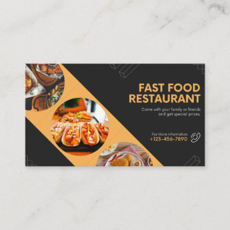 Cartão De Visita carte de visite restaurant fast food