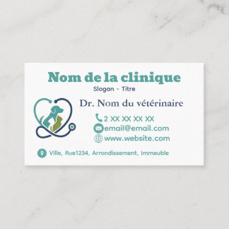 Cartão De Visita Carte de visite vétérinaire personnalisée moderne