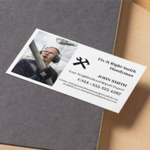 Cartão De Visita Carteira de Mão de Obra Personalizada com Foto