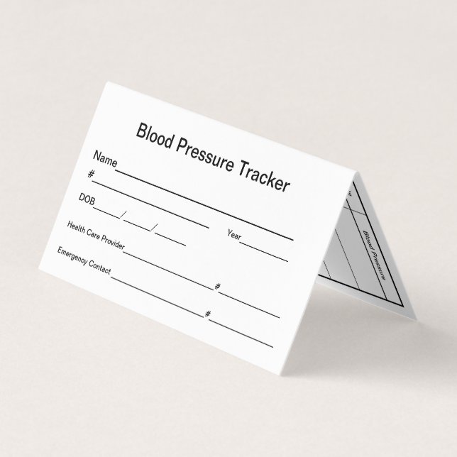 Cartão De Visita Carteira de Pressão Arterial (Frente)