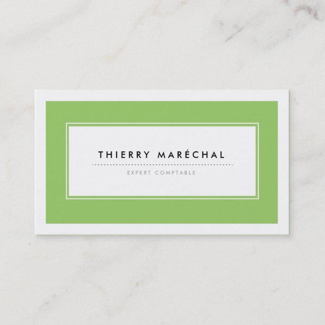 Cartão De Visita Cartes de Visite Modernes Vert (Frente)