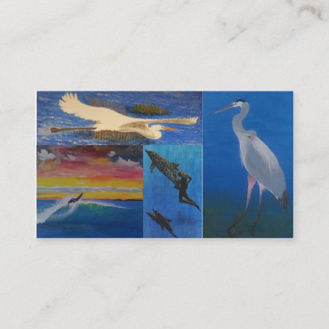 Cartão De Visita "cartões de visitas amantes de praia" (Frente)