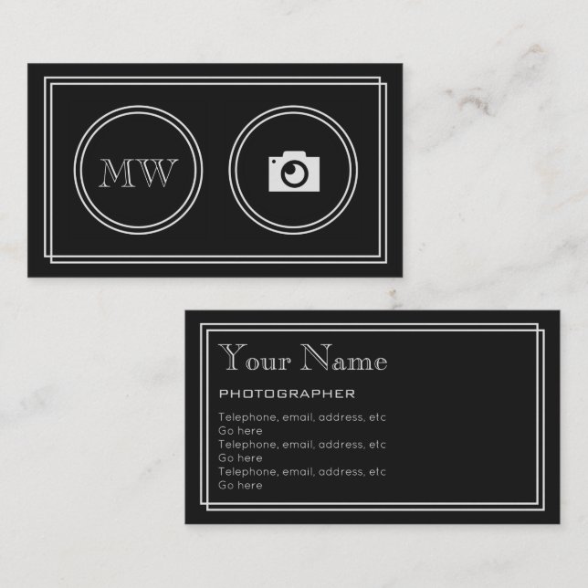 Cartão De Visita "Cartões de visitas do fotógrafo do filme (Frente/Verso)