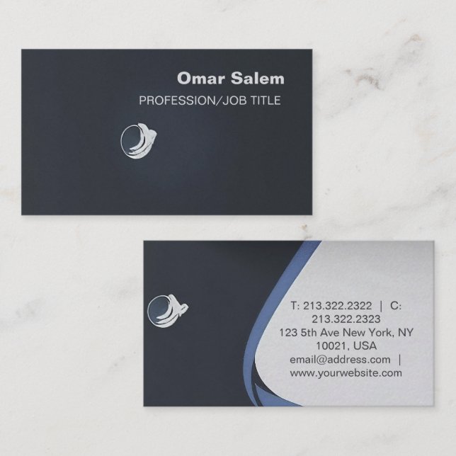 Cartão De Visita "cartões de visitas elegantes com moderno e distin (Frente/Verso)