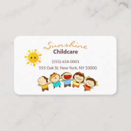 Cartão De Visita Cartoon Children Daycare Chilcare