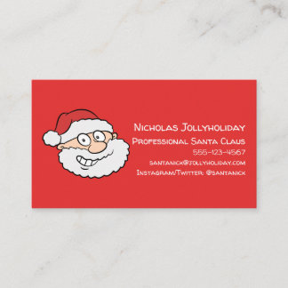 Cartão De Visita Cartoon Informal do Papai Noel Profissional