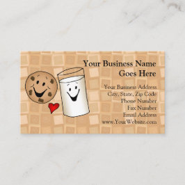 Cartão De Visita Cartoon legal de Cookies e Amigos do Leite
