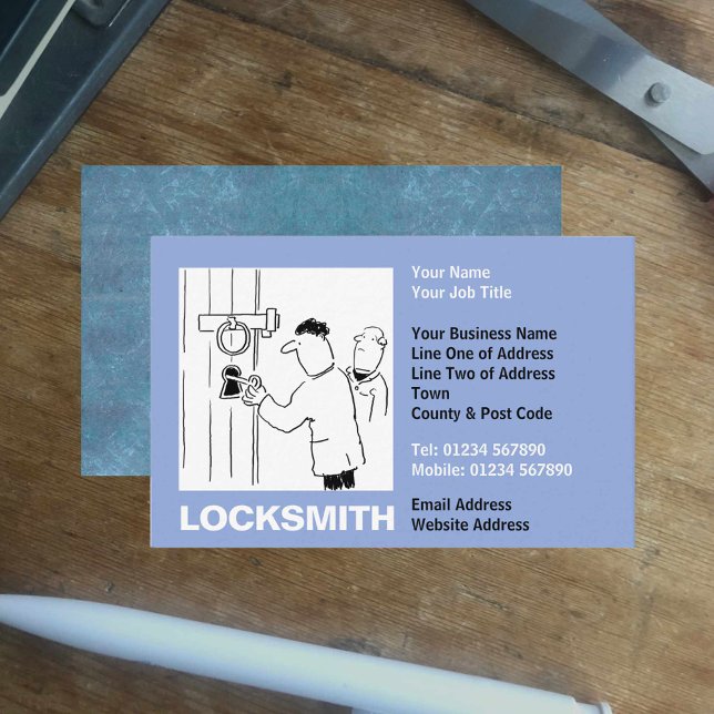 Cartão De Visita Cartoon Locksmith (Criador carregado)