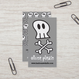 Cartão De Visita Cartoon Pirate Ship Skulls Ossos Divertidos Rapaze