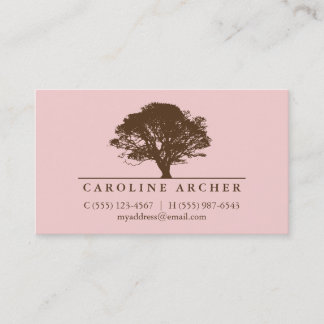 Cartão De Visita Carvalho eterno cor-de-rosa, estilo elegante