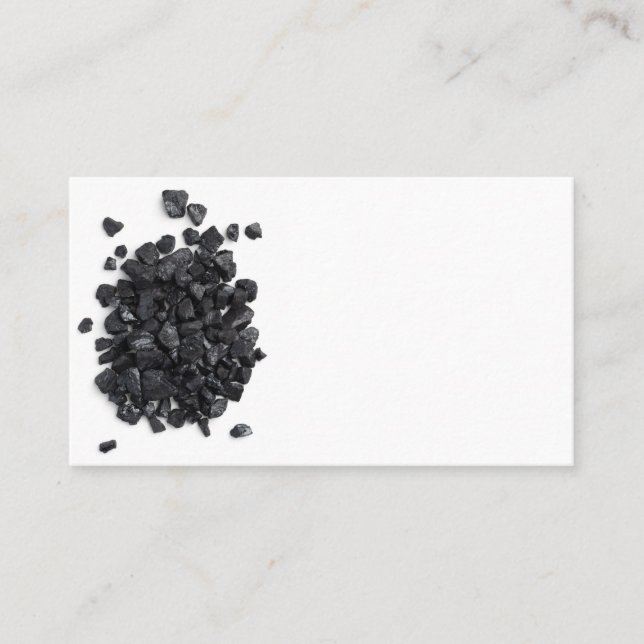 Cartão De Visita Carvão preto isolado sobre fundo branco. Carvão de (Frente)