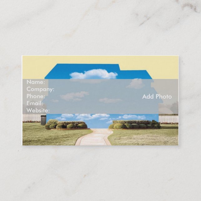 Cartão De Visita Casa Aberta de Nuvens Azuis (Frente)