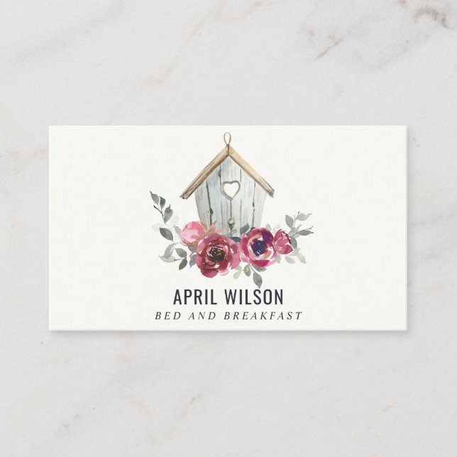 CARTÃO DE VISITA CASA DA MADEIRA FLORAL DE ROSAS VERMELHAS DE GALIN (Frente)