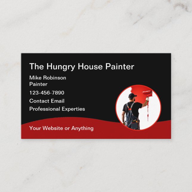 Cartão De Visita Casa de Pintor Moderna Única (Frente)