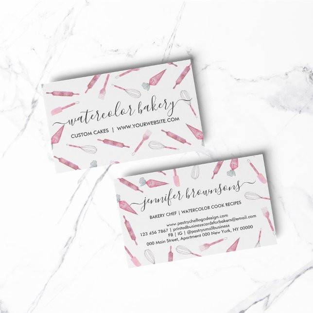 Cartão De Visita Casa de Utensils da padaria (Bakery Utensils Homemade Business Card)