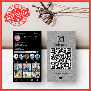 Cartão De Visita Casa Moderna Cinza Instagram QR
