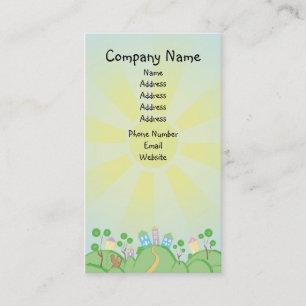 Cartão De Visita Casa movente bonito do gato e da casa