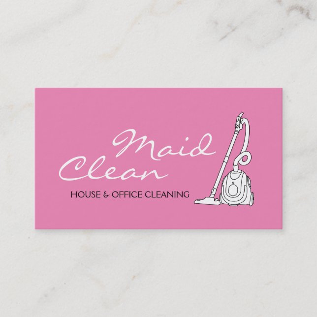 Cartão De Visita Casa Rosa, Empresa de Limpeza do Office (Frente)