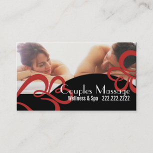 Cartão De Visita Casais Massagem Terapêutica Com Spa Bem-Estar Cl