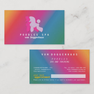 Cartão de Visita Casal de Poodles Rosa e Rosado