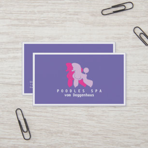Cartão de Visita Casal de Poodles Rosa e Rosado