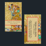 Cartão De Visita Casal Gustav Klimt Fulfillment Nouveau<br><div class="desc">Gustav Klimt,  Fulfillment 1910-1911 Art Nouveau Casal com a assinatura do design de giro Klimt e bela pintura a ouro.</div>