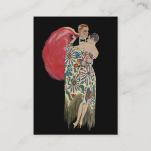 Cartão De Visita Casamento Art Déco Vintage, Recém-Casados Dançando