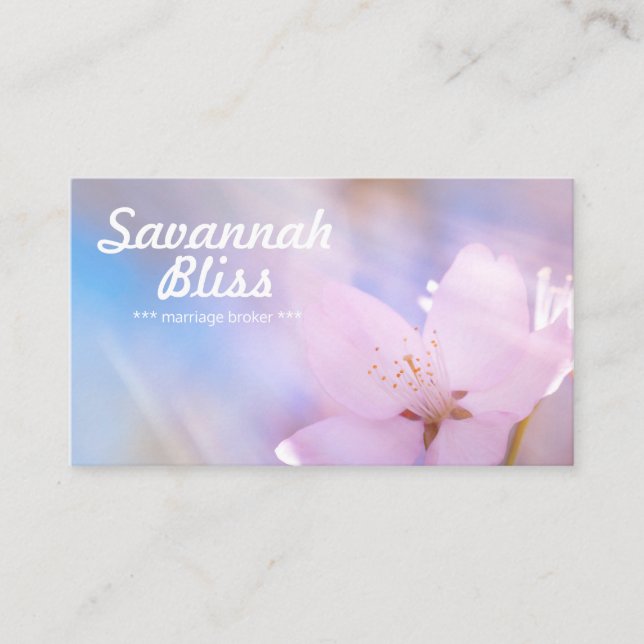 Cartão De Visita Casamento broker cor-de-rosa personalizável (Frente)