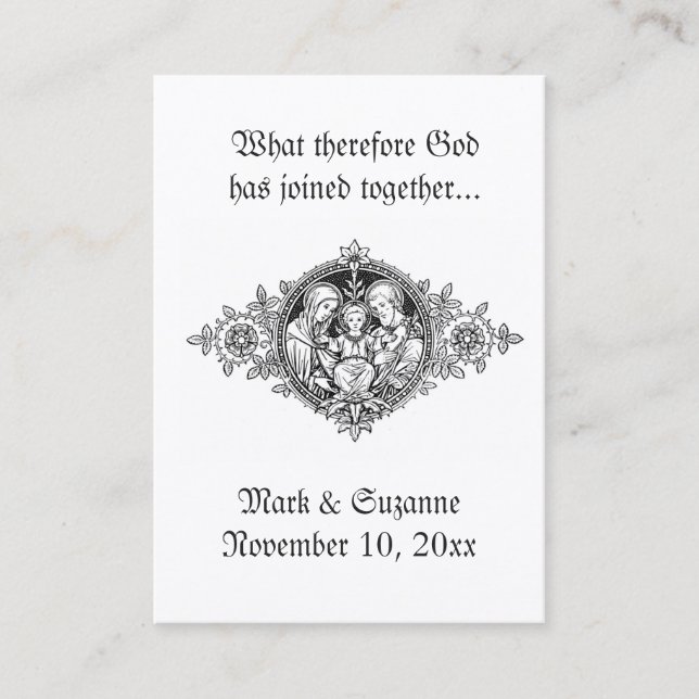 Cartão De Visita Casamento Católico Favor Santa Família Santa Sagra (Frente)